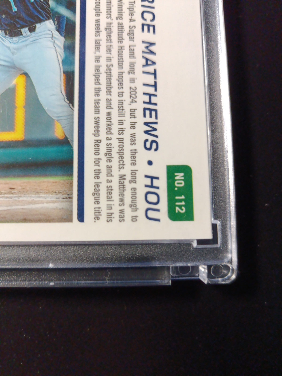 Super Rare Green Prizm Auto Brice Matthews Panini Prospect Rookie Baseball Card