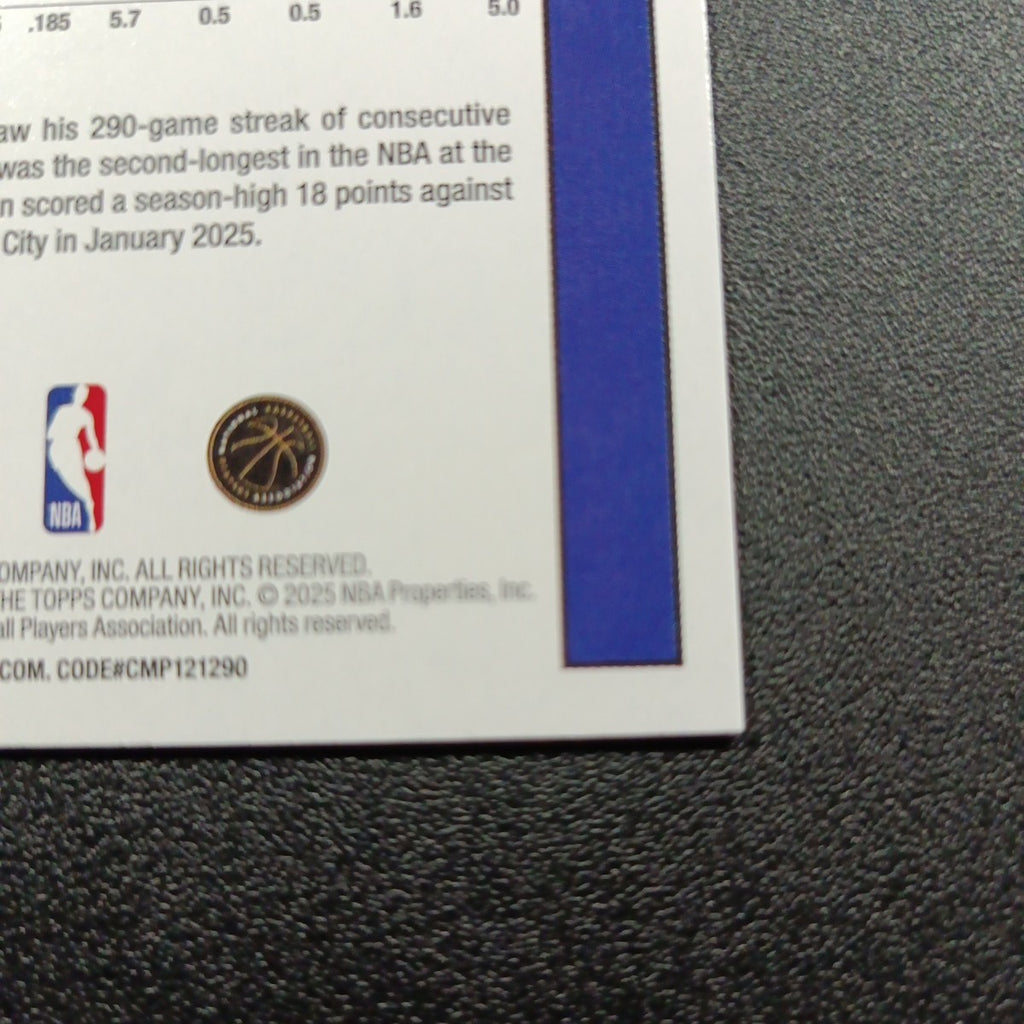 2025-26 Topps Basketball Card Kevon Looney Silver Foil 45th Anniversary