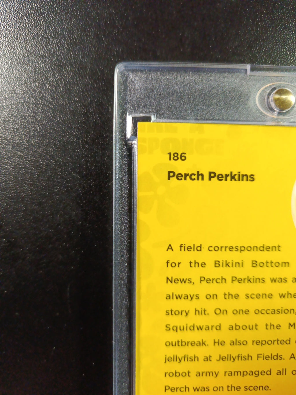 Spongebob /150 Perch Perkins Reporter Blue Refractor Card Topps Chrome 2025