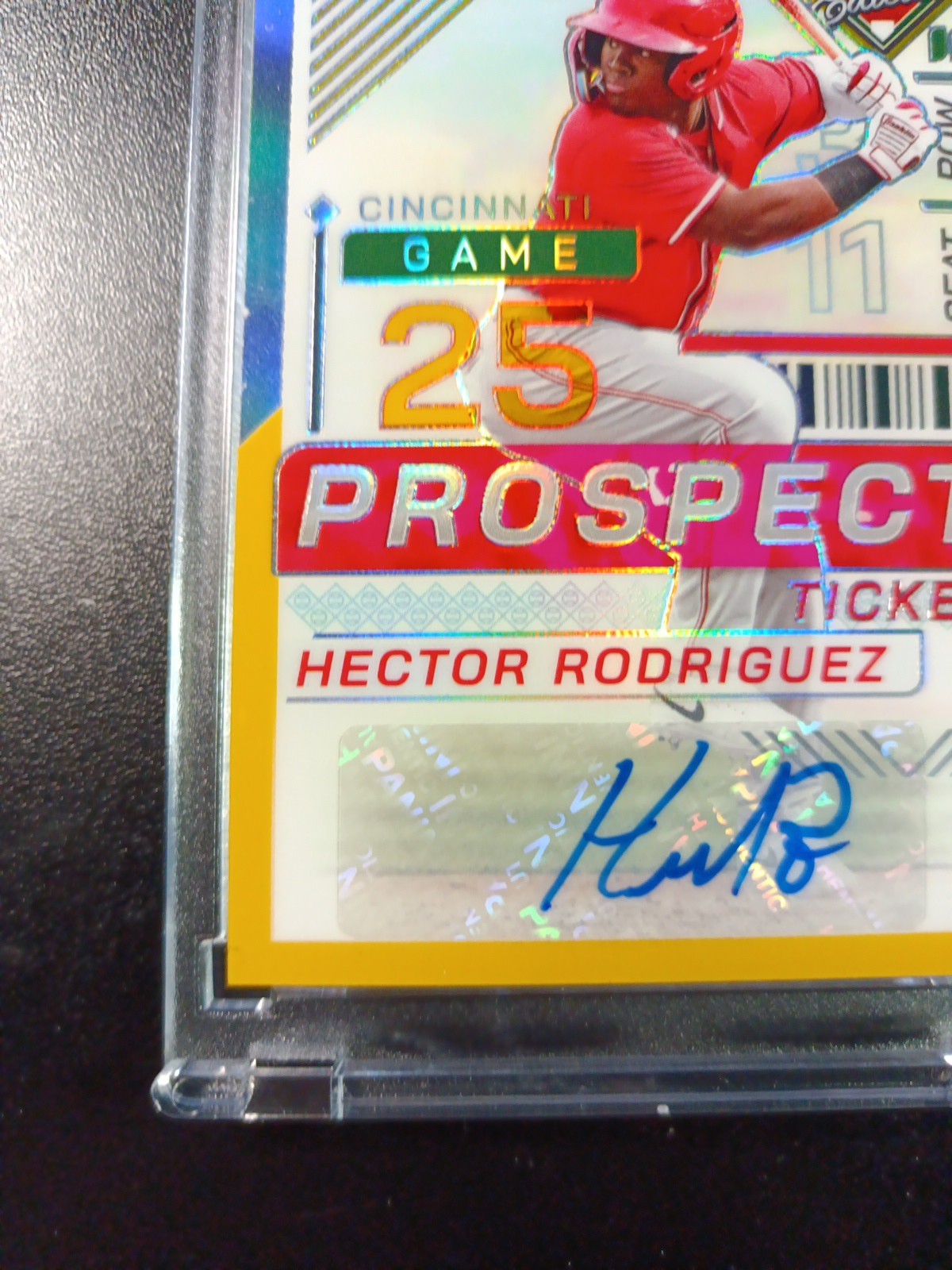 # /10 Gold Prizm Autograph  Hector Rodriguez Rookie Prospect Baseball Card