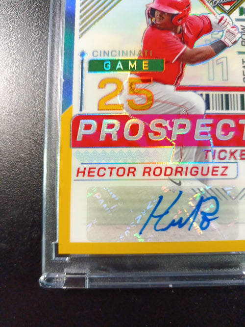 # /10 Gold Prizm Autograph  Hector Rodriguez Rookie Prospect Baseball Card