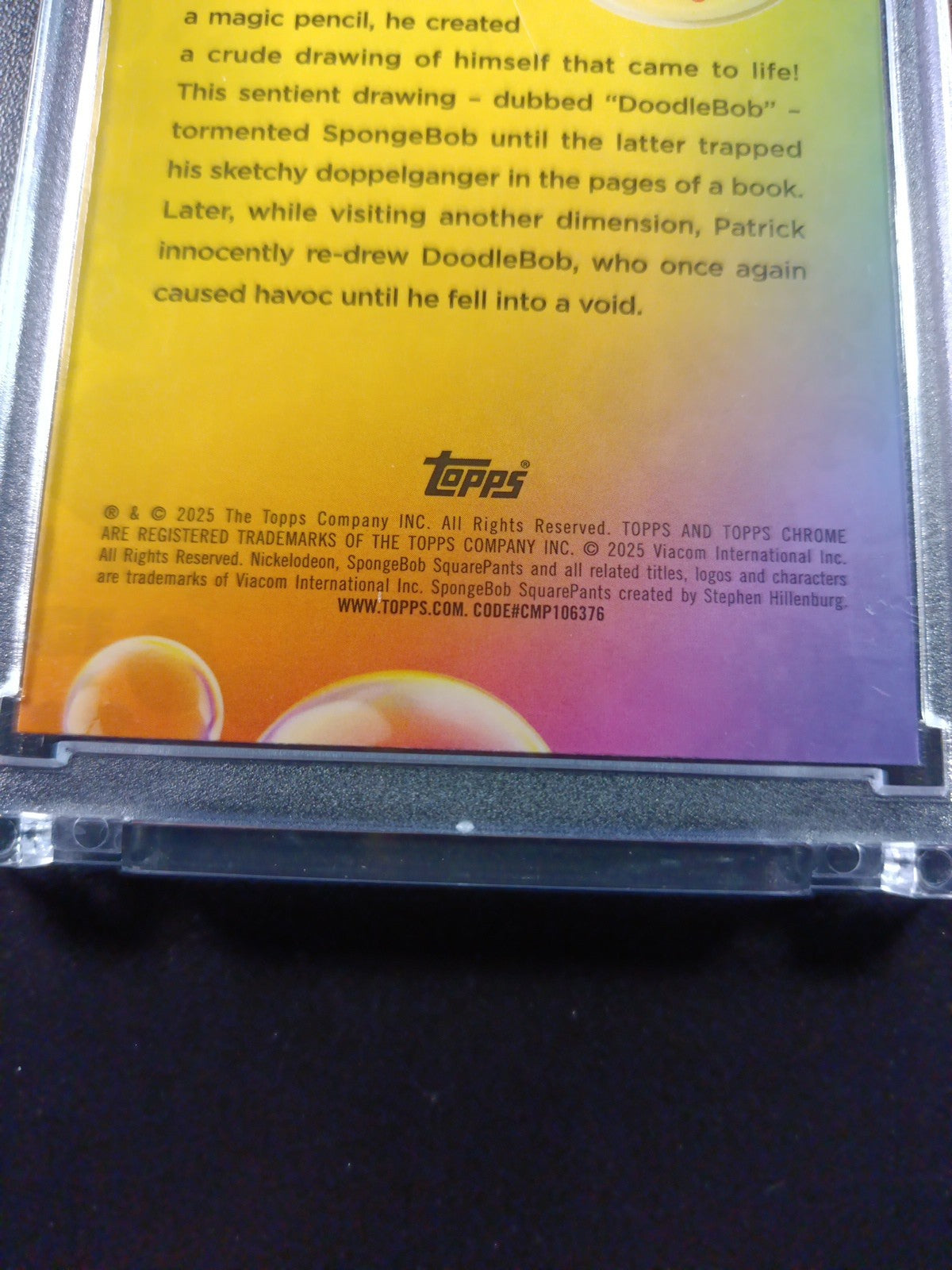 SpongeBob DoodleBob #2 Refractor Parallel Trading Card Topps Chrome 2025
