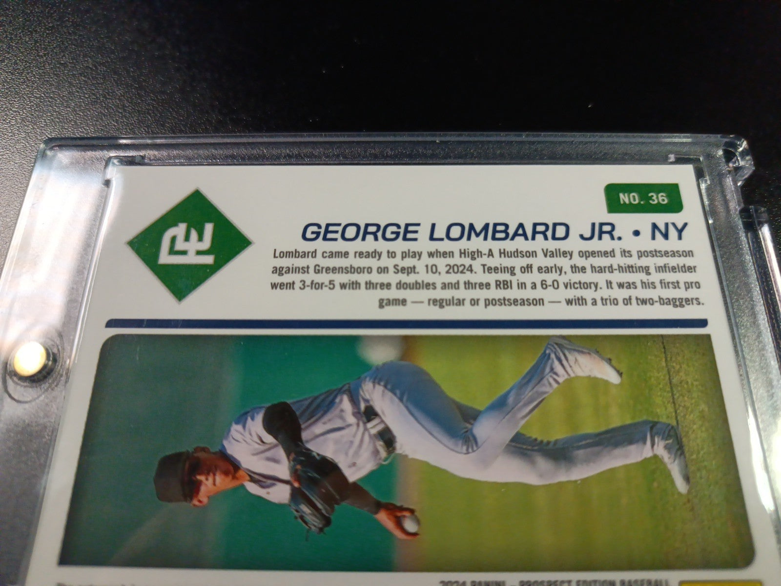Yankees Rookie Autograph George Lombard Jr Prospect Glossy Baseball Card