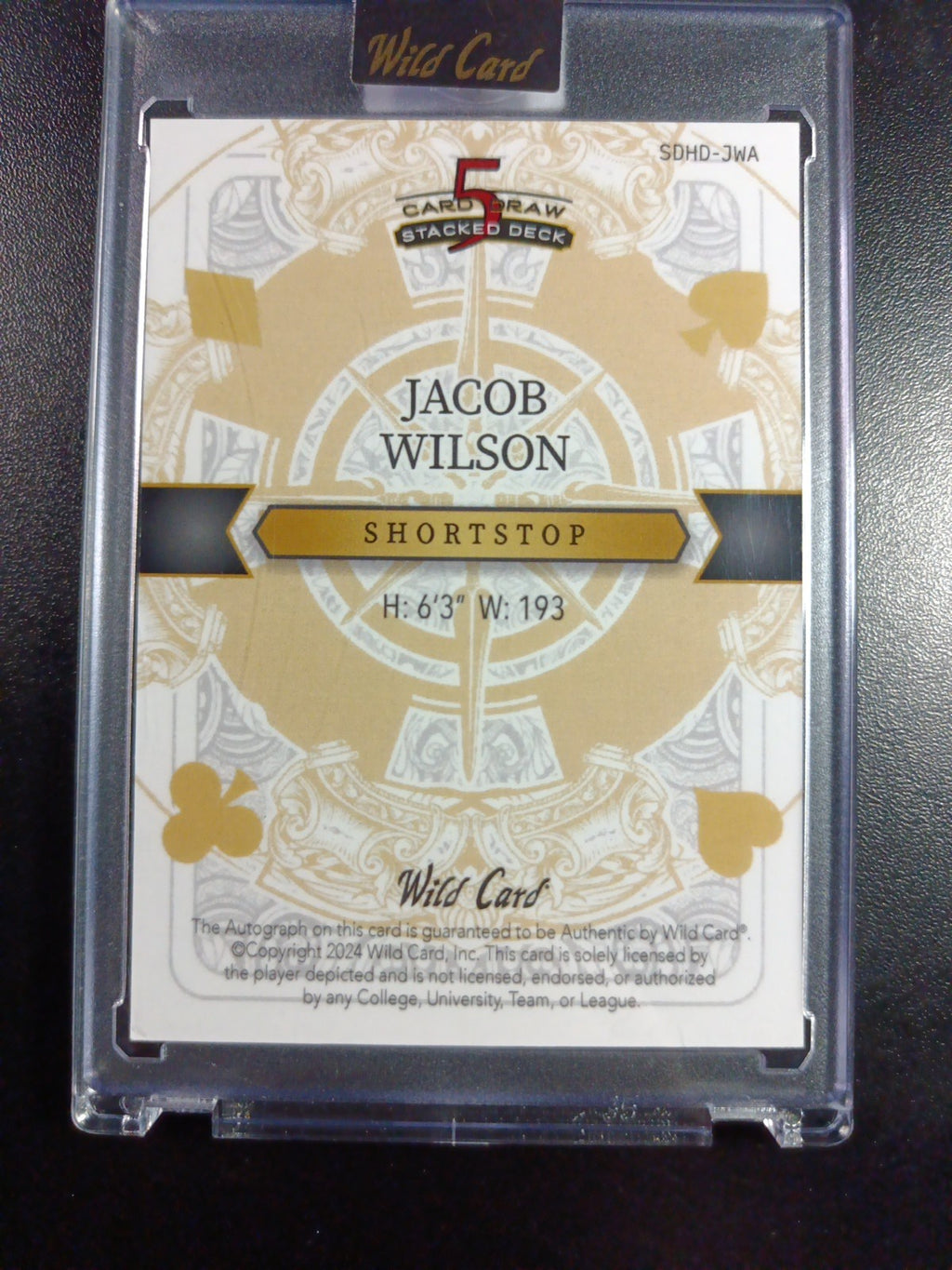 RARE # 1/1 Autograph Jacob Wilson Rainbow Prizm Rookie Baseball Wild Card /1
