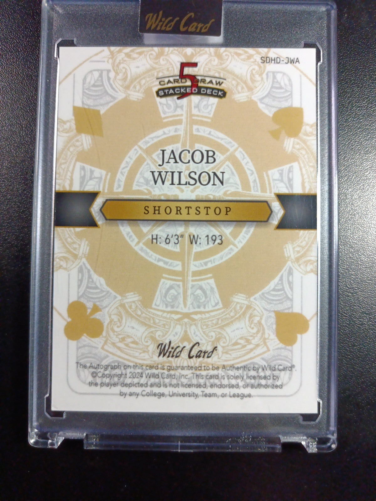 RARE # 1/1 Autograph Jacob Wilson Rainbow Prizm Rookie Baseball Wild Card /1