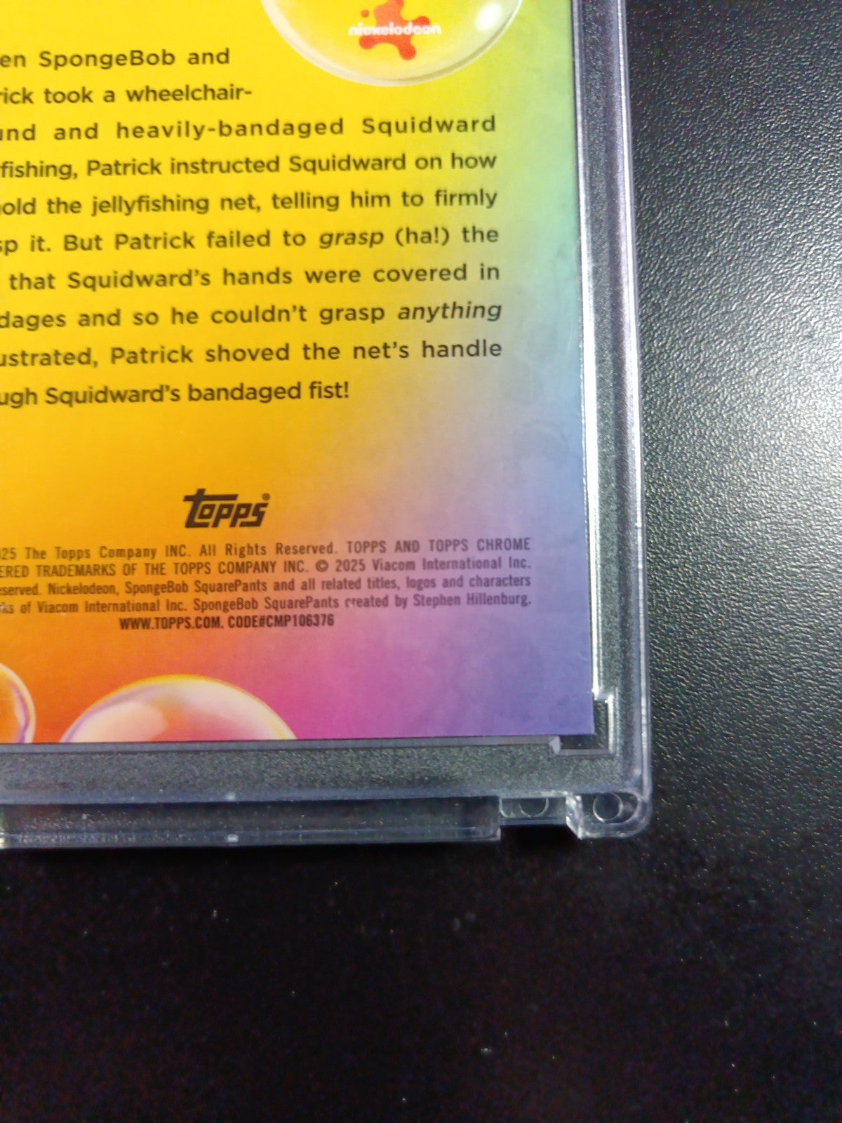 SpongeBob 121/199 Firmly Grasp It Squidward Aqua Lava Refractor Card Topps /199