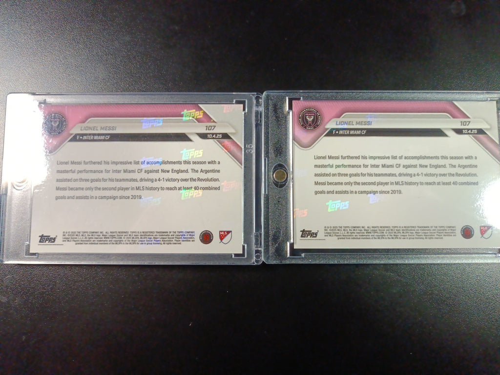 # /25 Lionel Messi Orange Foil Topps Now  Variant & Base Card 107 Soccer 2025