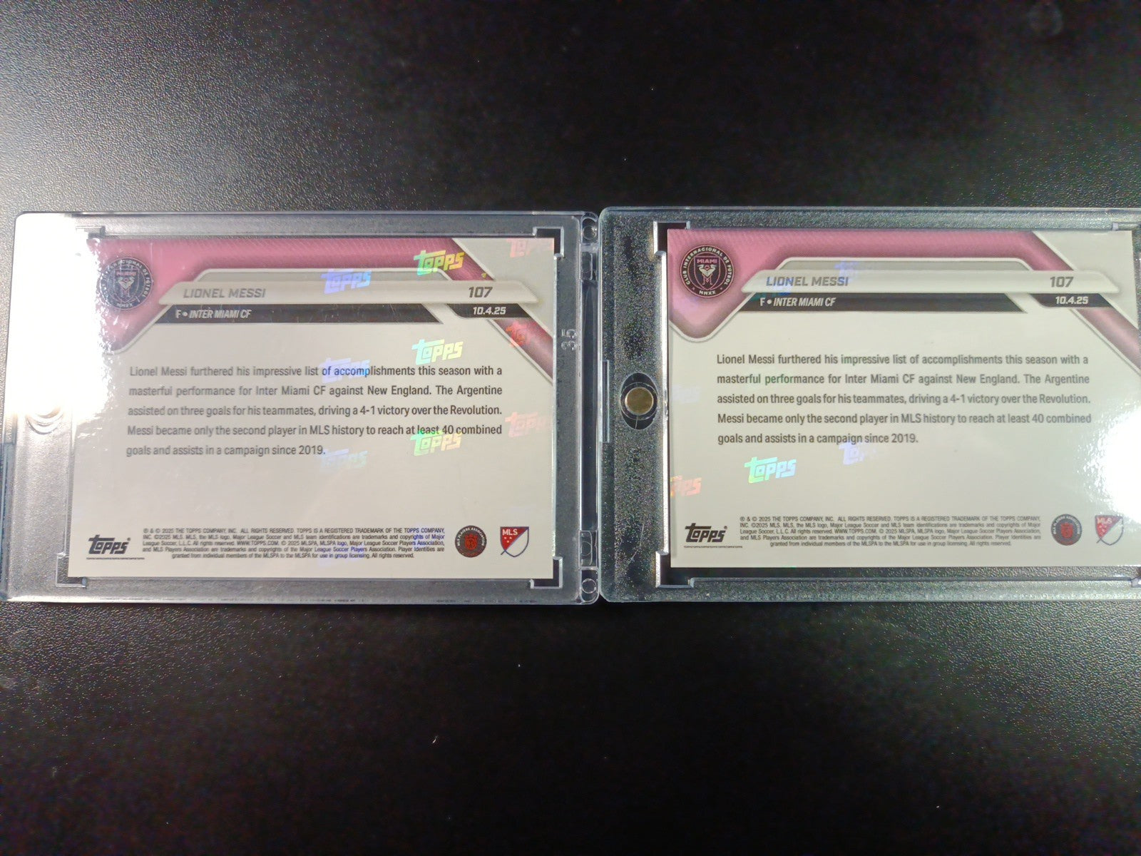 # /25 Lionel Messi Orange Foil Topps Now  Variant & Base Card 107 Soccer 2025