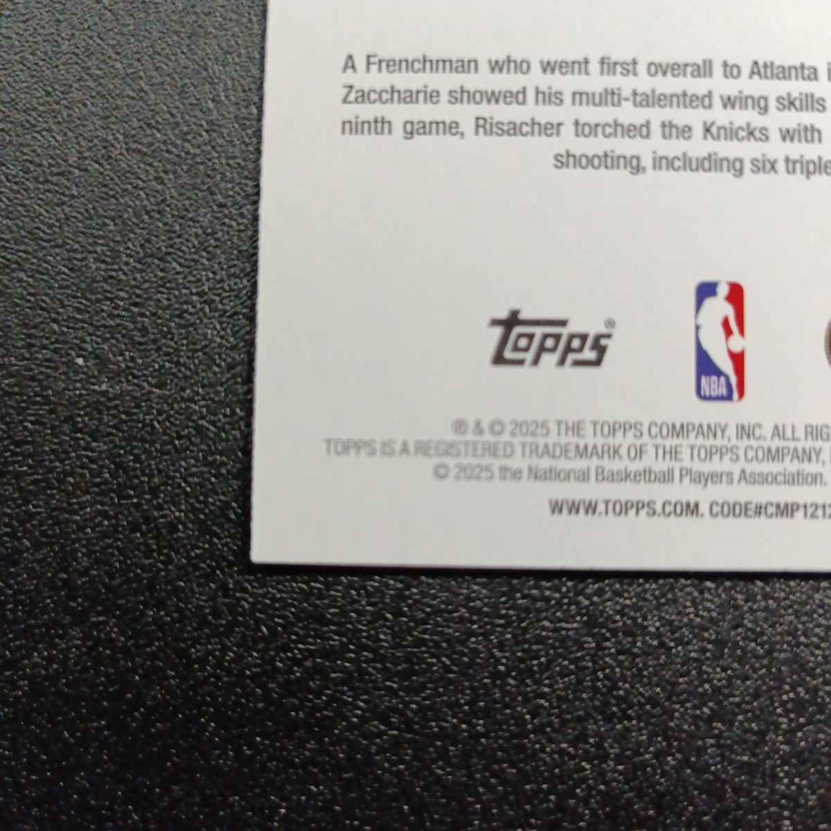 2025-26 Topps Basketball Card Zaccharie Risacher Silver Foil 45th Anniversary