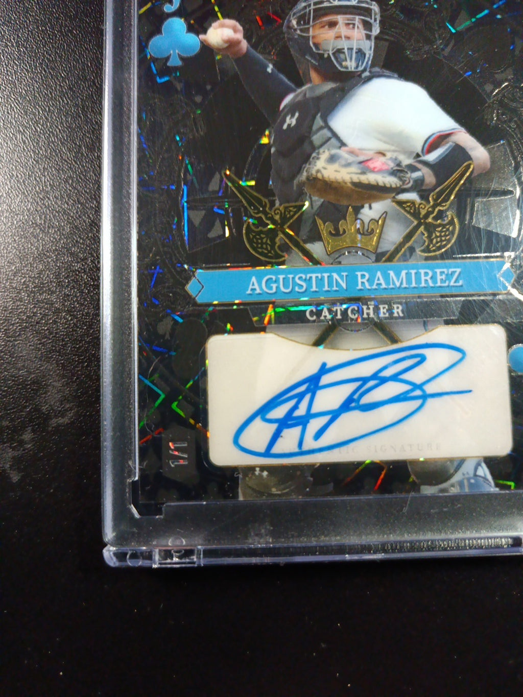 # 1/1 Autograph Agustin Ramirez Black Prizm Refractor Rookie Baseball Wild Card