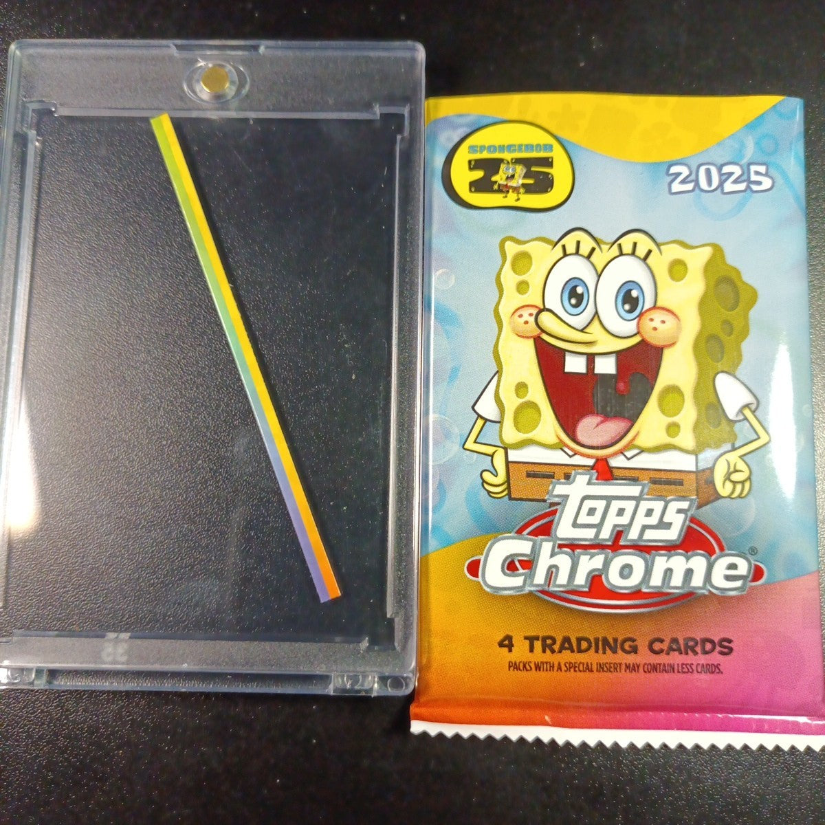 SpongeBob Factory Error Cut Trim Scrap Refractor Strip Topps Chrome Case Hit