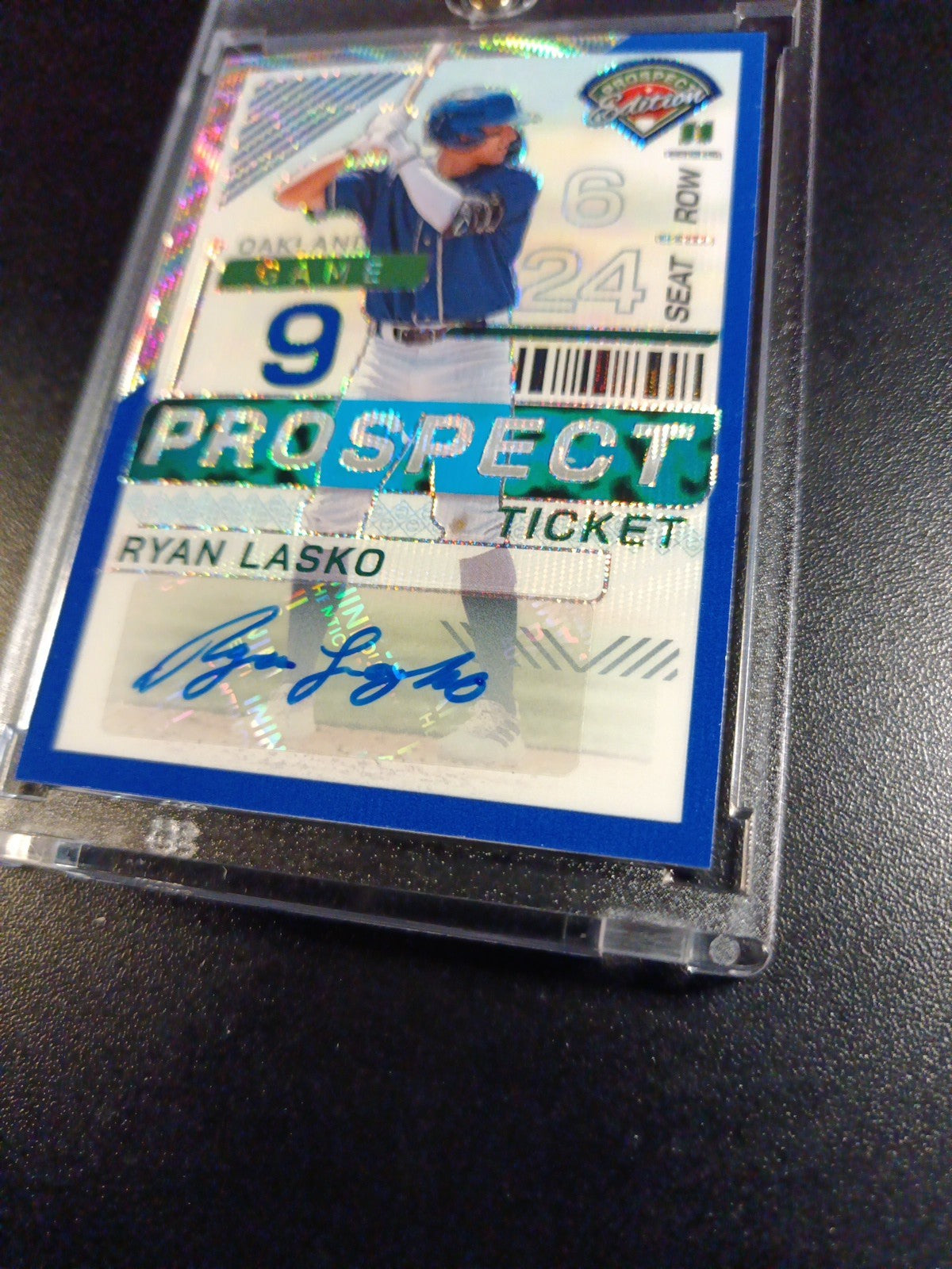 /75 Autograph Ryan Lasko Athletics Rookie Wave Prizm Baseball Card 