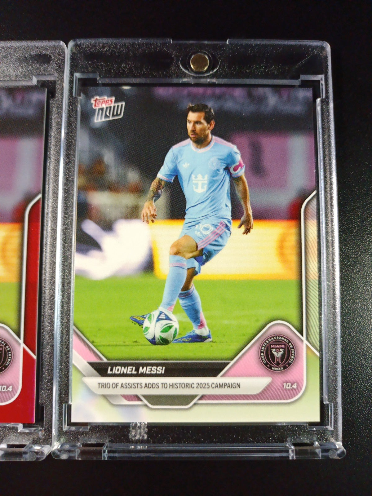 # /5 Lionel Messi Red Foil Topps Now  Variant & Base Card 107 Soccer 2025