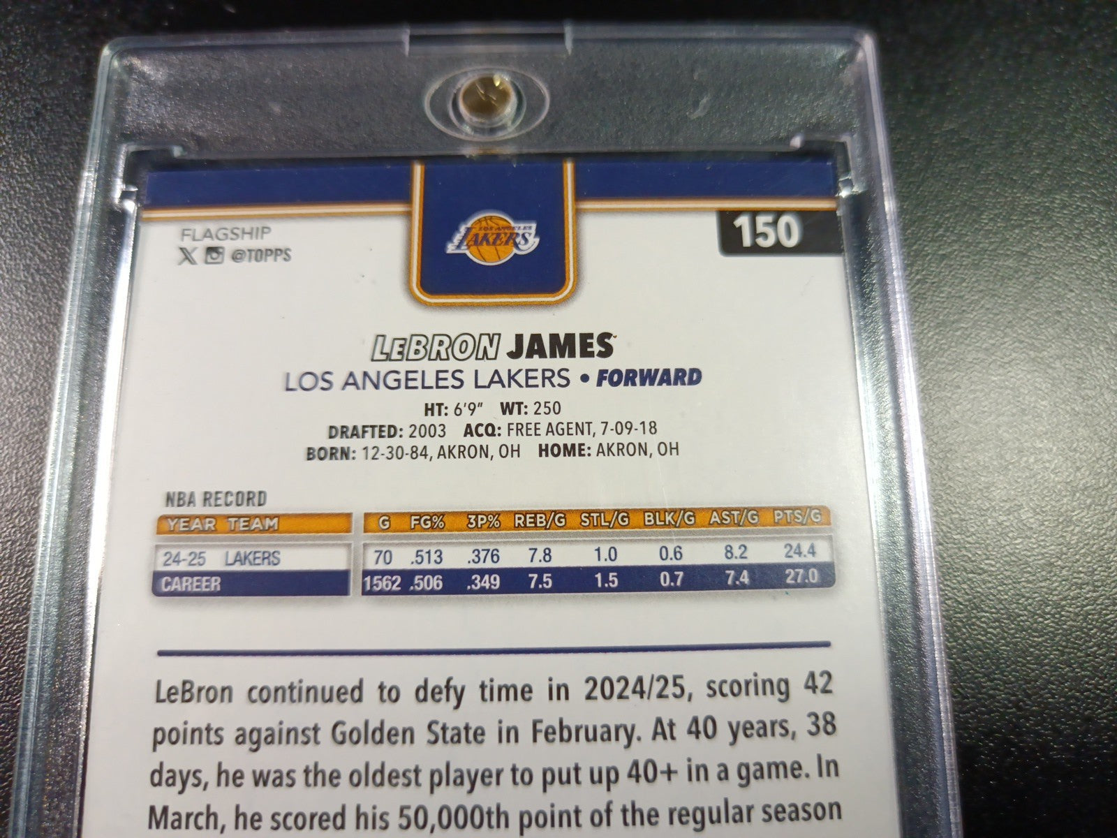 LeBron James Season Tip Off Gold Foil Card 2025-26 Topps Basketball Card Lakers