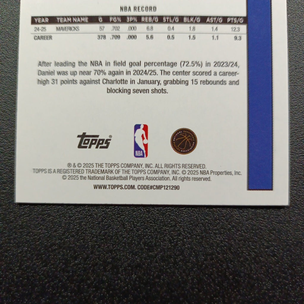 2025-26 Topps Basketball Card Daniel Gafford Silver Foil 45th Anniversary