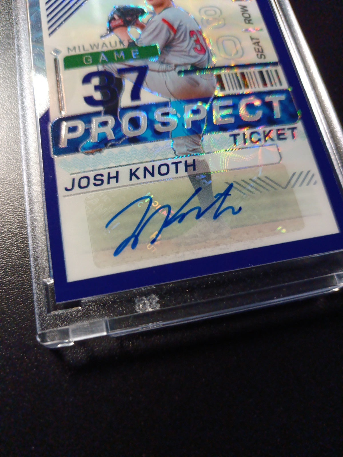 # /49 Prizm Autograph Josh Knoth Panini Prospect Rookie Baseball Card 2024