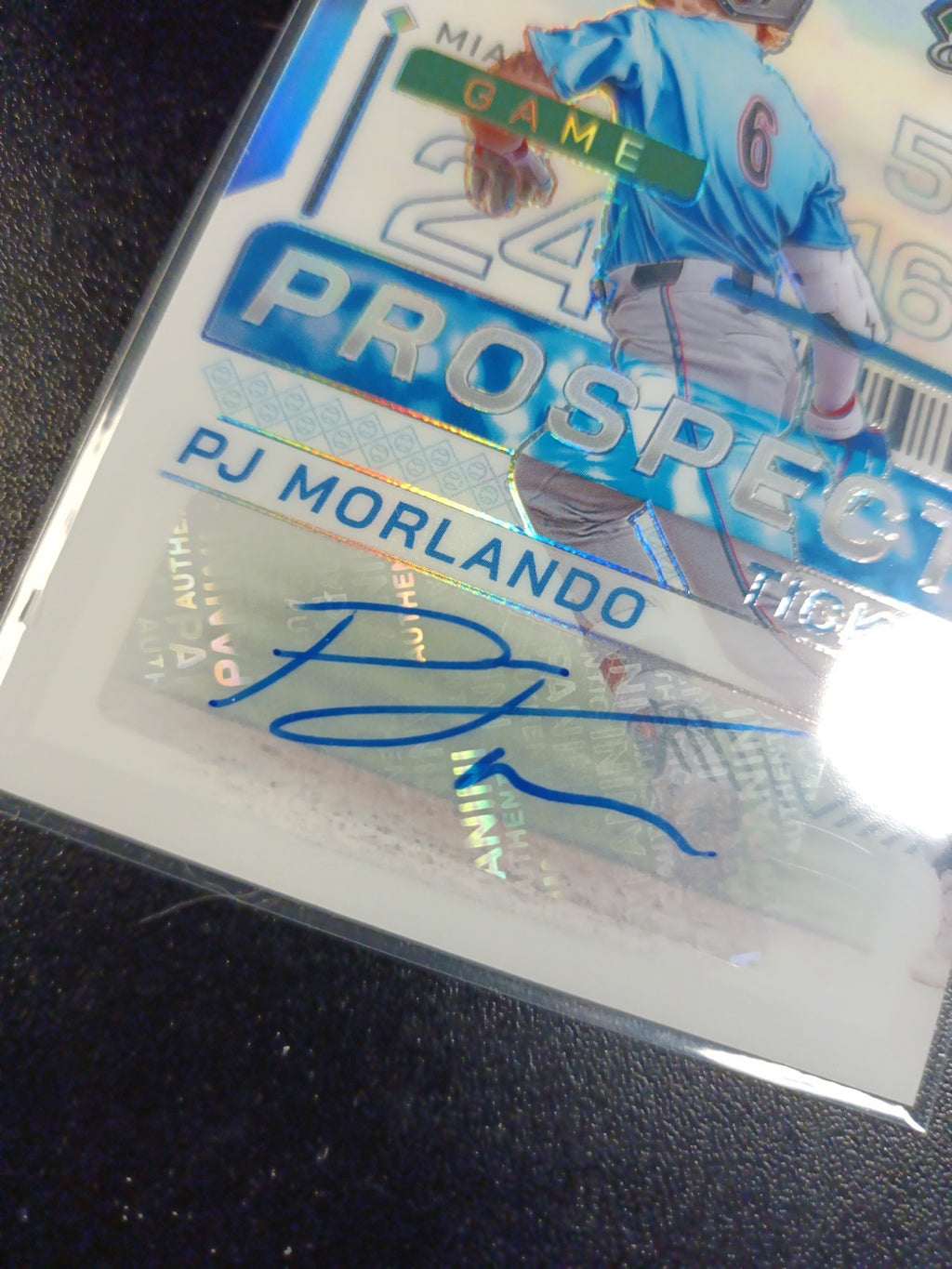 Autograph PJ Morlando Miami Marlins Rookie Baseball Card Panini Prospects 2024