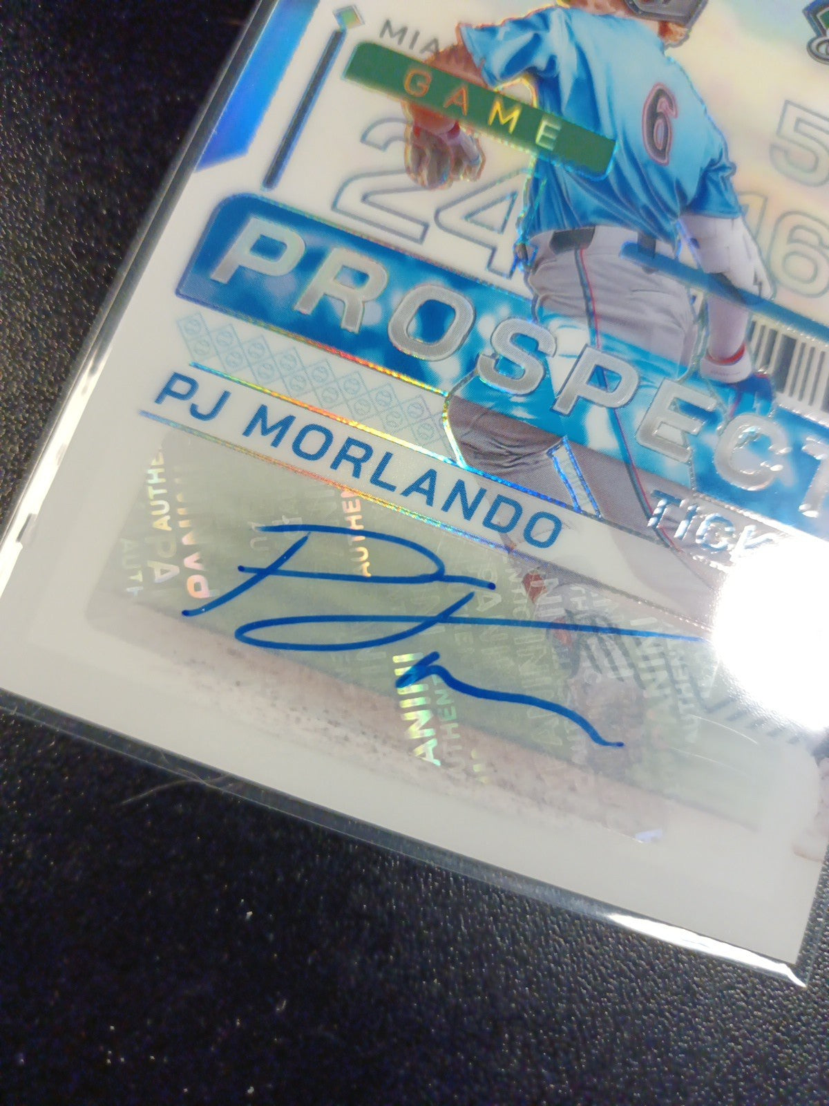 Autograph PJ Morlando Miami Marlins Rookie Baseball Card Panini Prospects 2024
