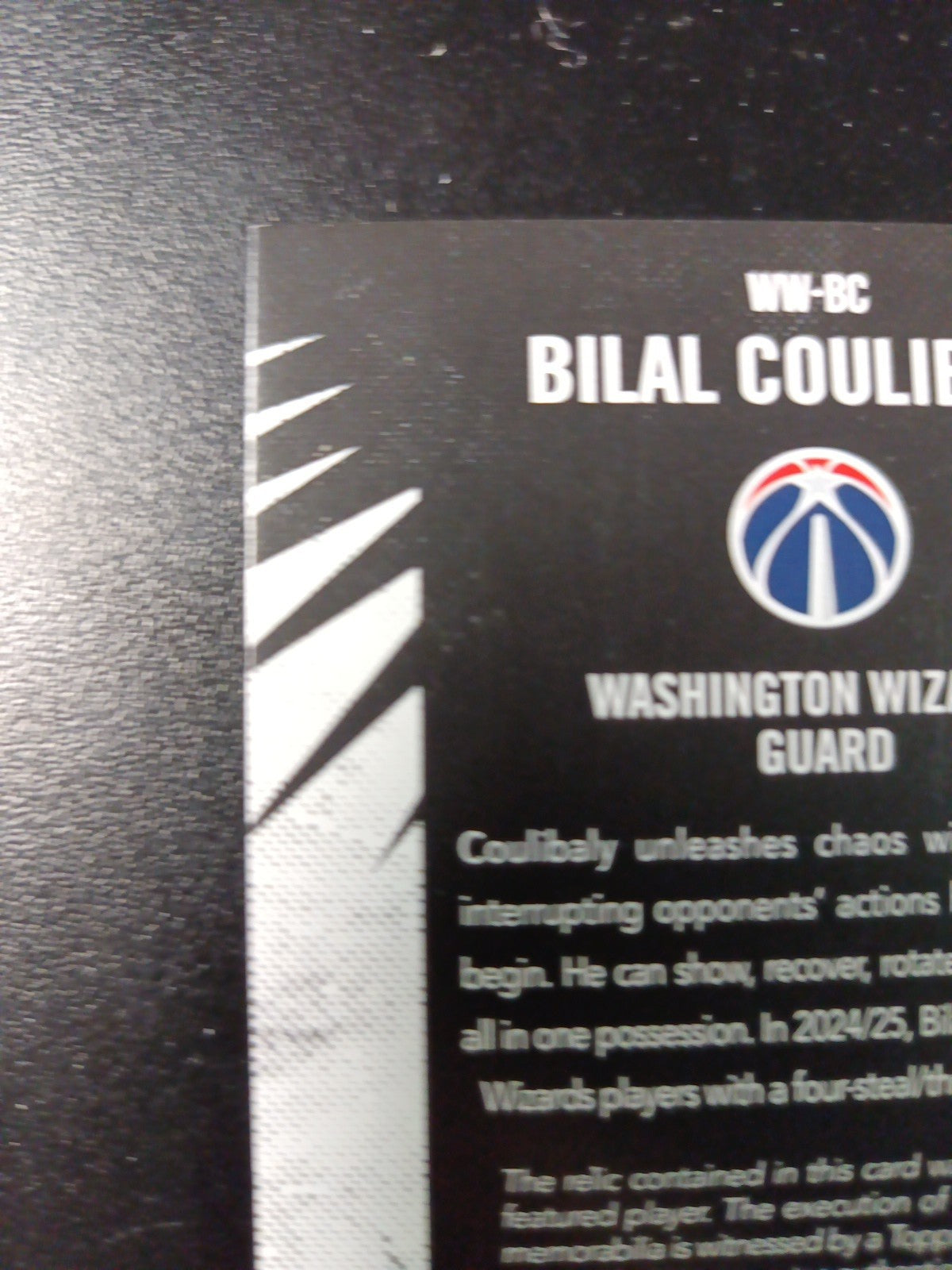 /99 Topps Basketball 2025-26 Card Bilal Coulibaly Jersey Patch Relic Green Prizm