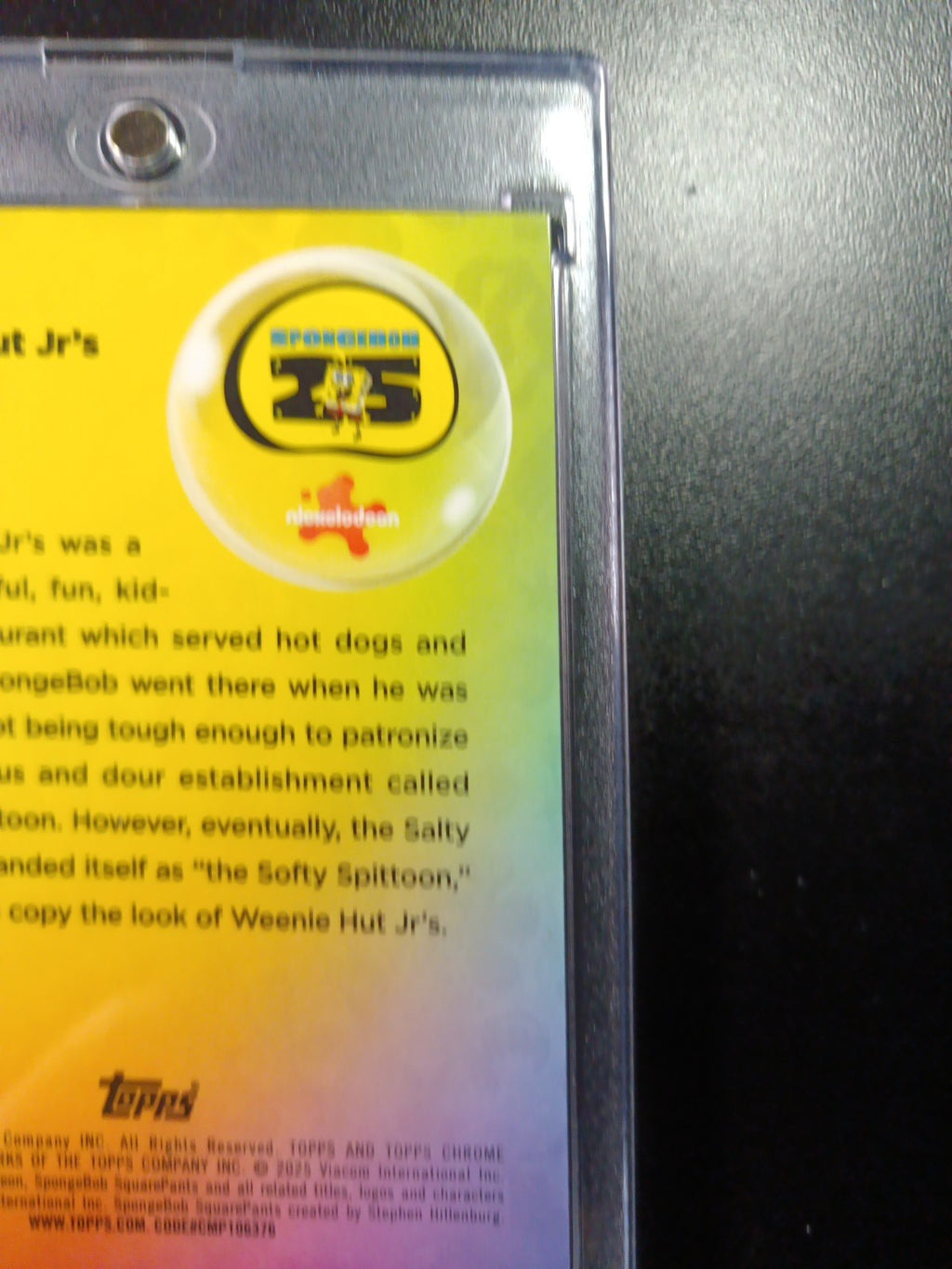 SpongeBob # 105/175 Silver Wave Refractor Weenie Hut Jr's Card Topps Chrome /175