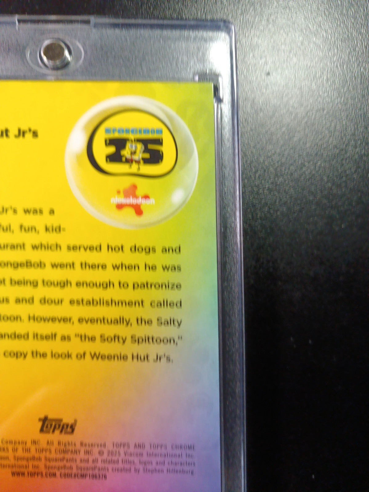 SpongeBob # 105/175 Silver Wave Refractor Weenie Hut Jr's Card Topps Chrome /175