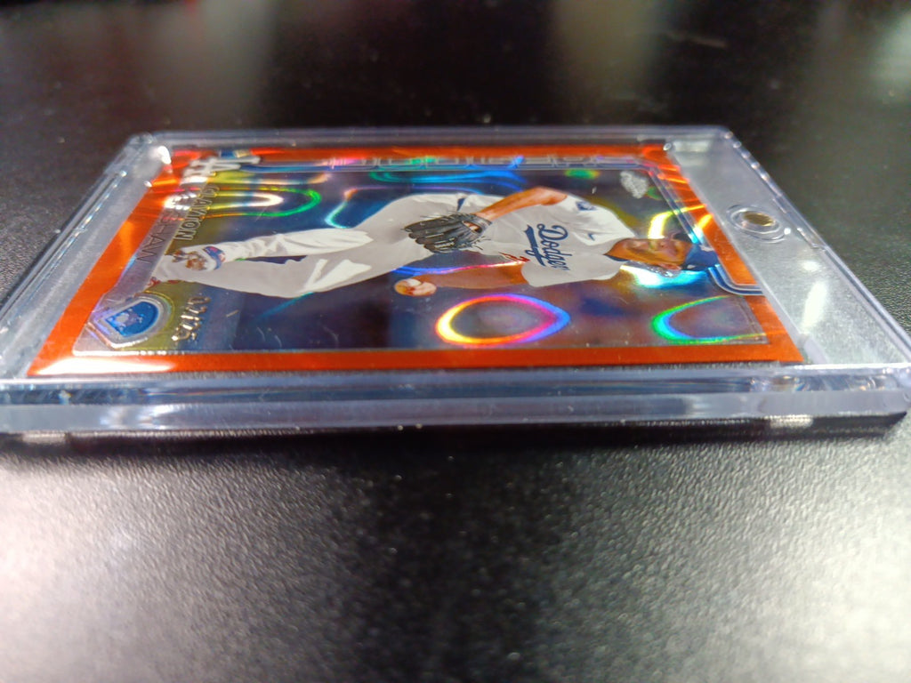 Clayton Kershaw #2/25 Orange Lava Prizm Refractor Topps Chrome Baseball Card 