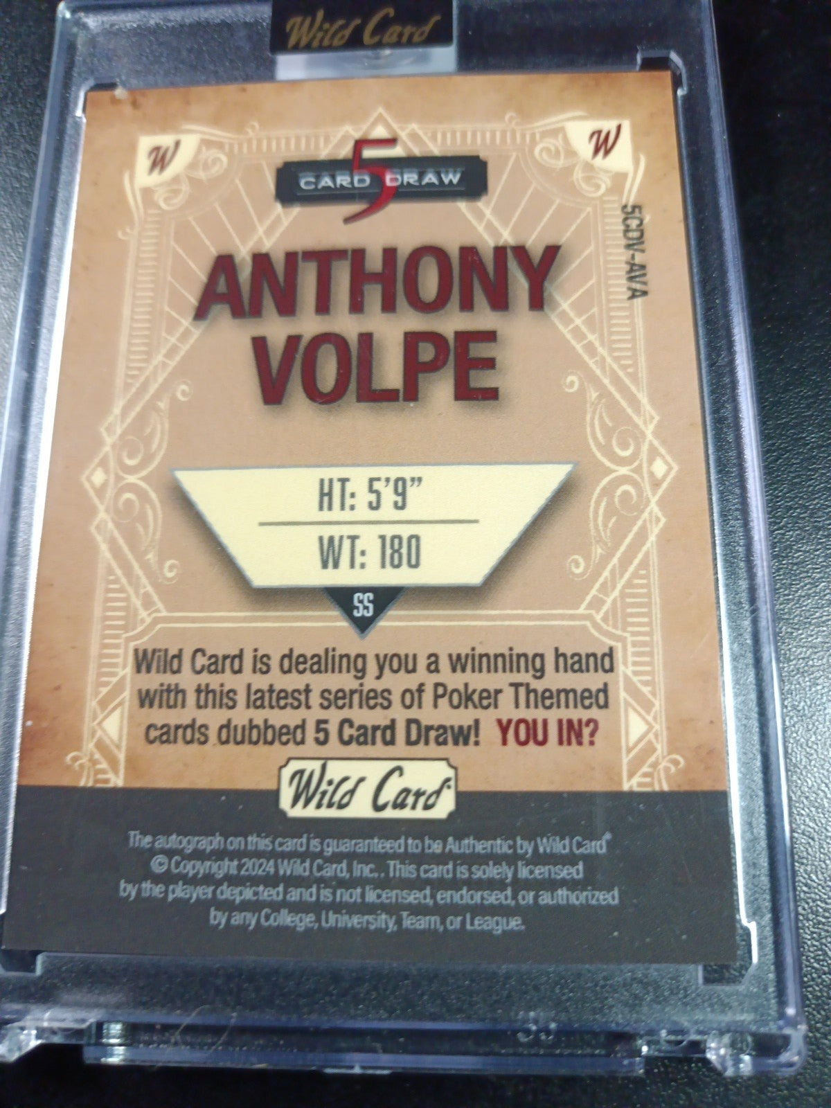 # 2/2 Autograph Anthony Volpe Holo Foil Blue Rookie Baseball Wild Card  MLB