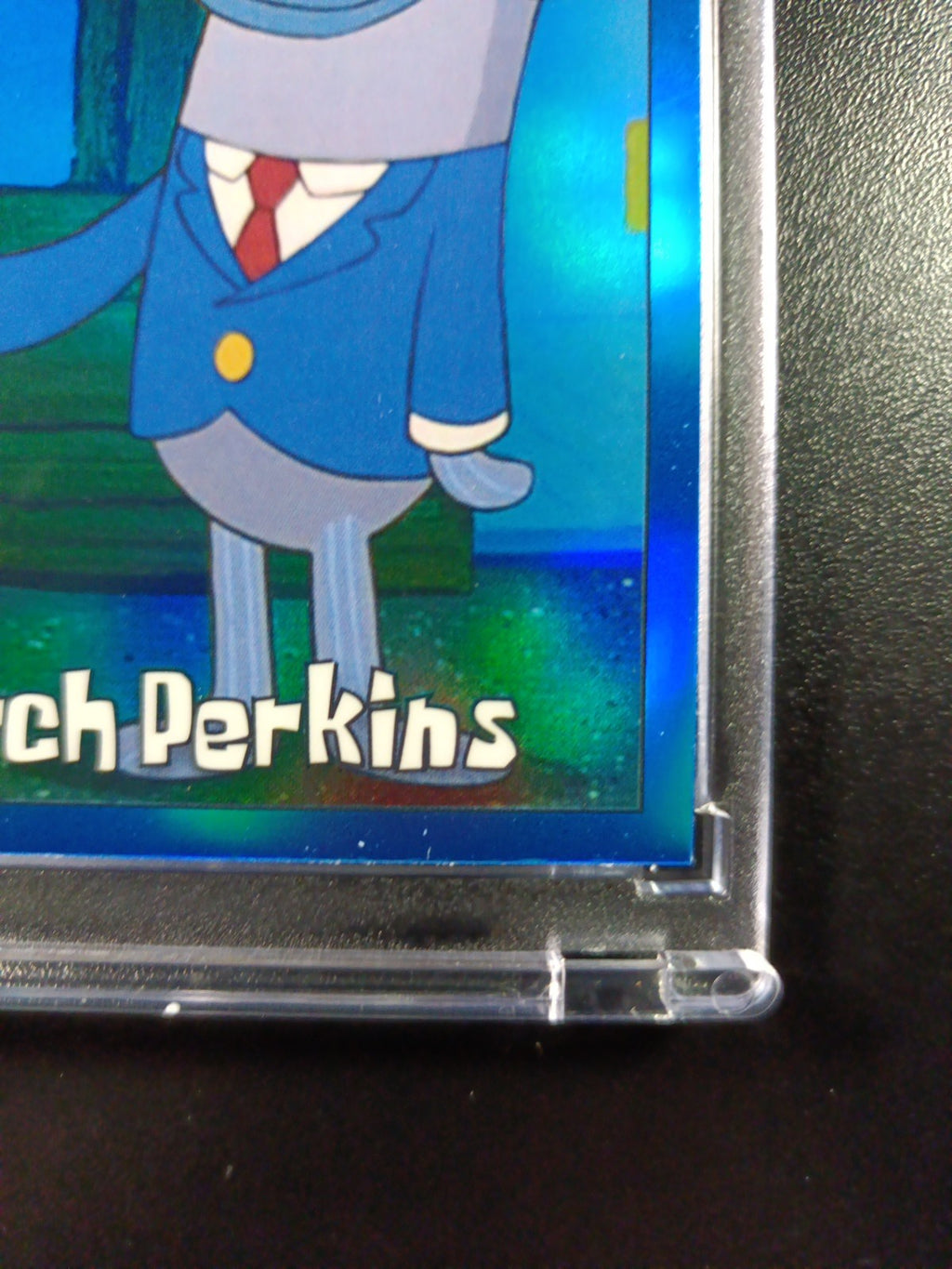 Spongebob /150 Perch Perkins Reporter Blue Refractor Card Topps Chrome 2025