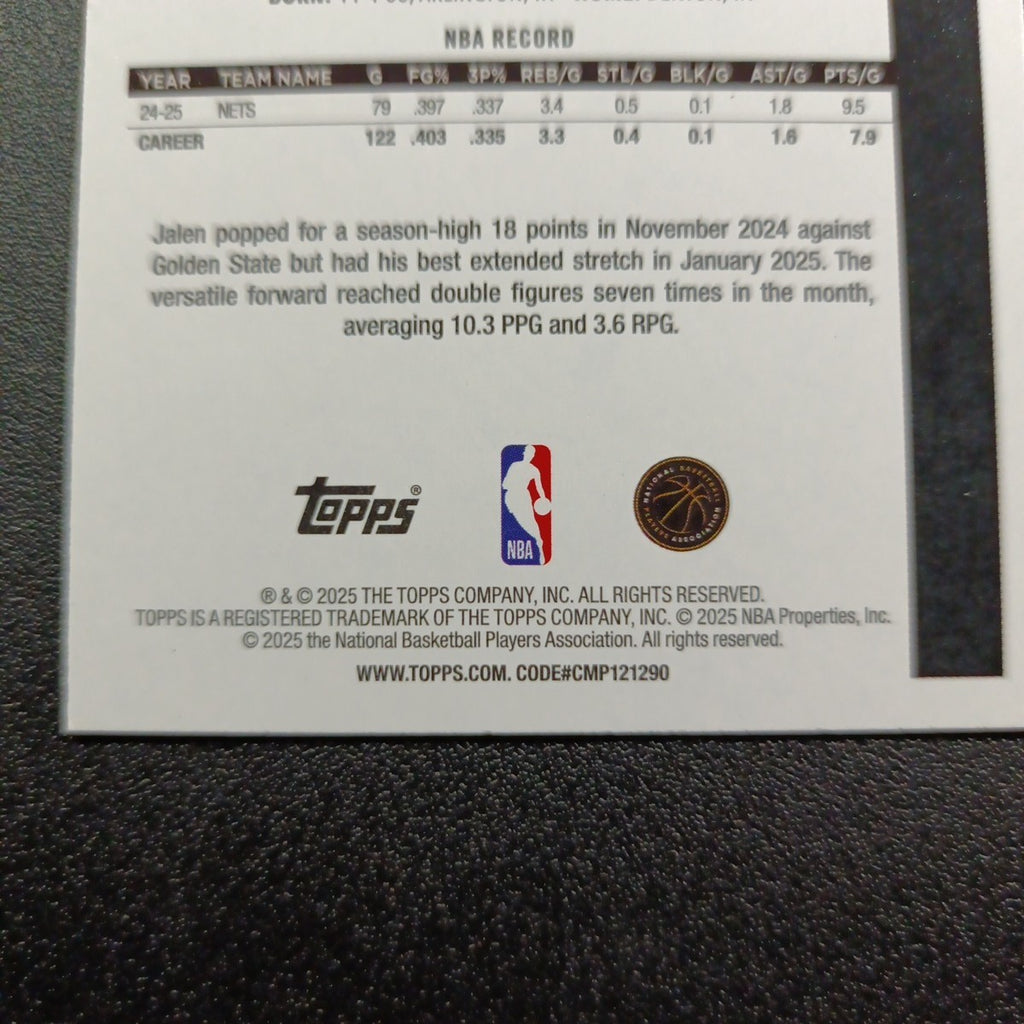 2025-26 Topps Basketball Card Jalen Wilson Silver Foil 45th Anniversary