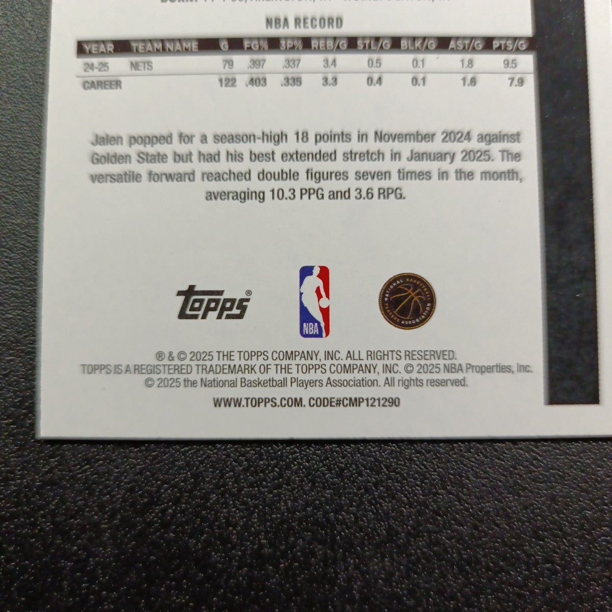 2025-26 Topps Basketball Card Jalen Wilson Silver Foil 45th Anniversary