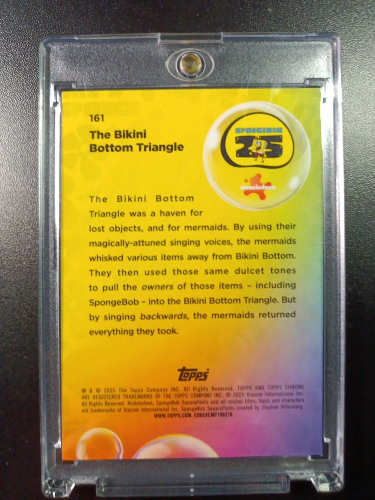 SpongeBob # 152/175 Silver Wave Refractor Bikini Bottom Triangle Card Topps /175