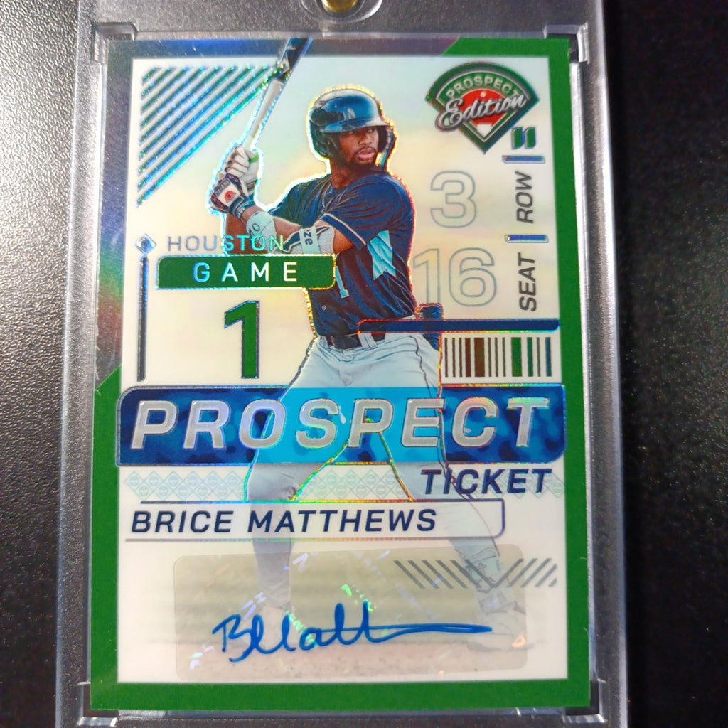 Super Rare Green Prizm Auto Brice Matthews Panini Prospect Rookie Baseball Card