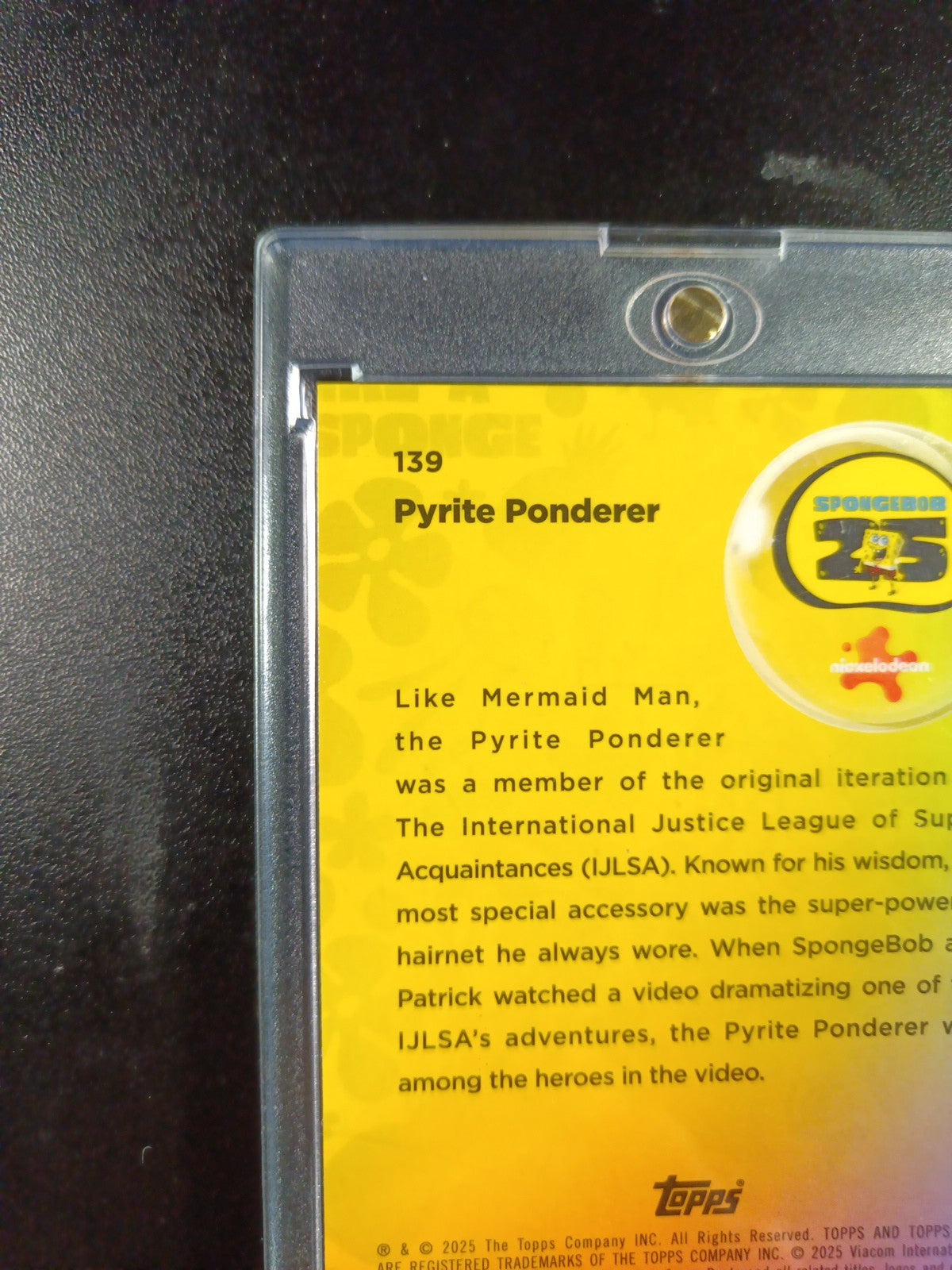 SpongeBob 17/150 Pyrite Ponderer Mermaid Man Blue Refractor Card Topps /150