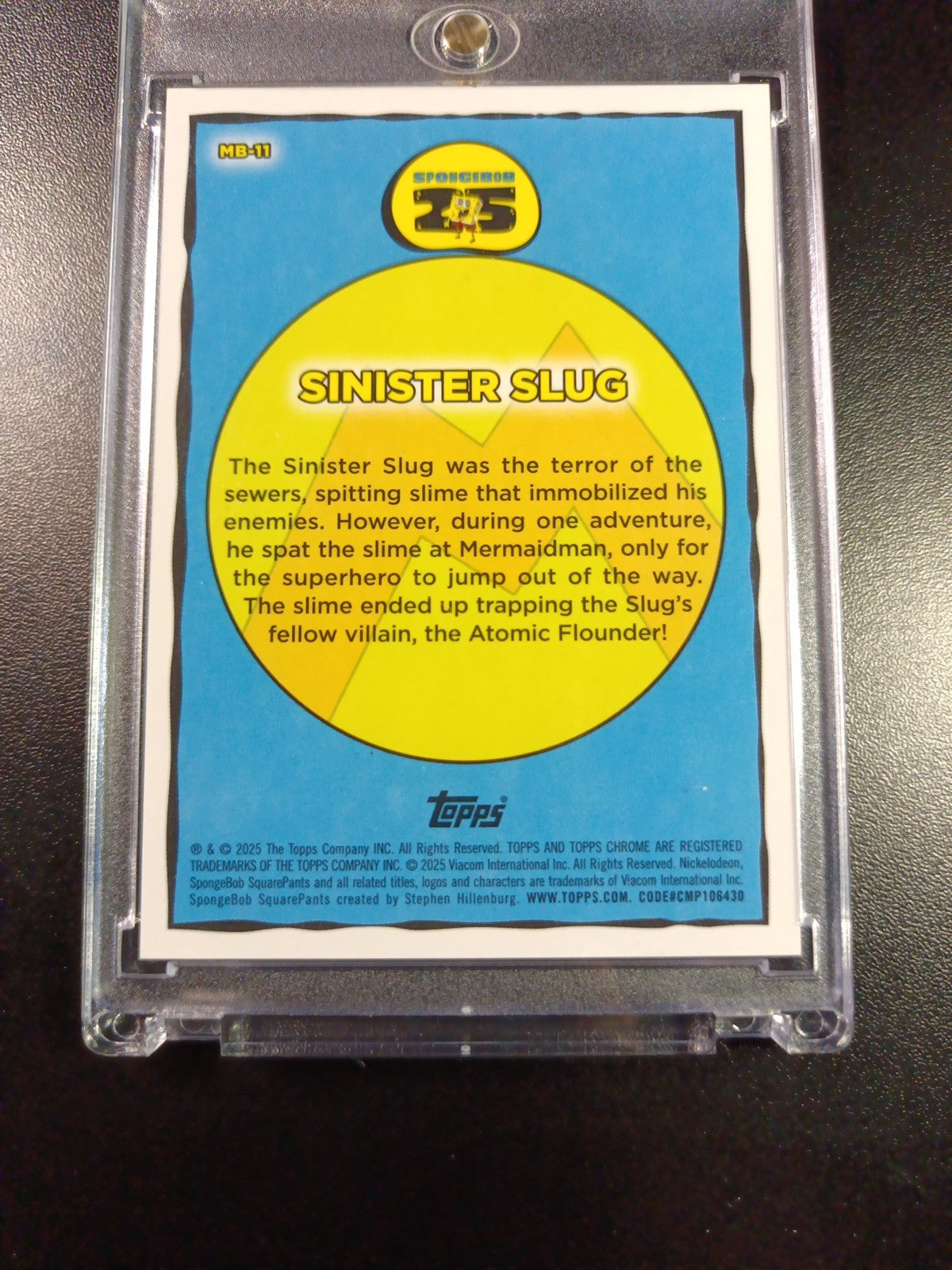 SpongeBob 29/50 Gold Refractor Sinister Slug Topps Chrome 2025 Worm Card /50