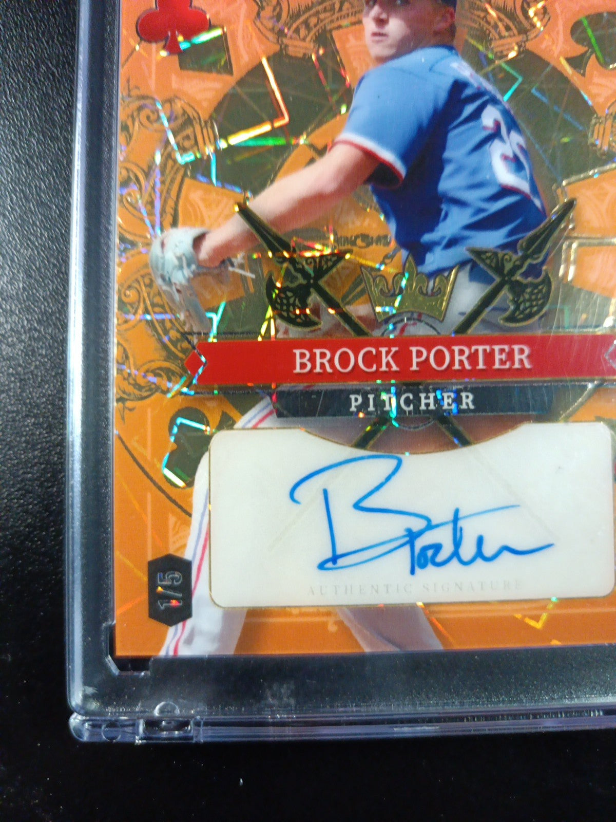# 1/5 Autograph Brock Porter Gold Prizm Refractor Rookie Baseball Wild Card  MLB