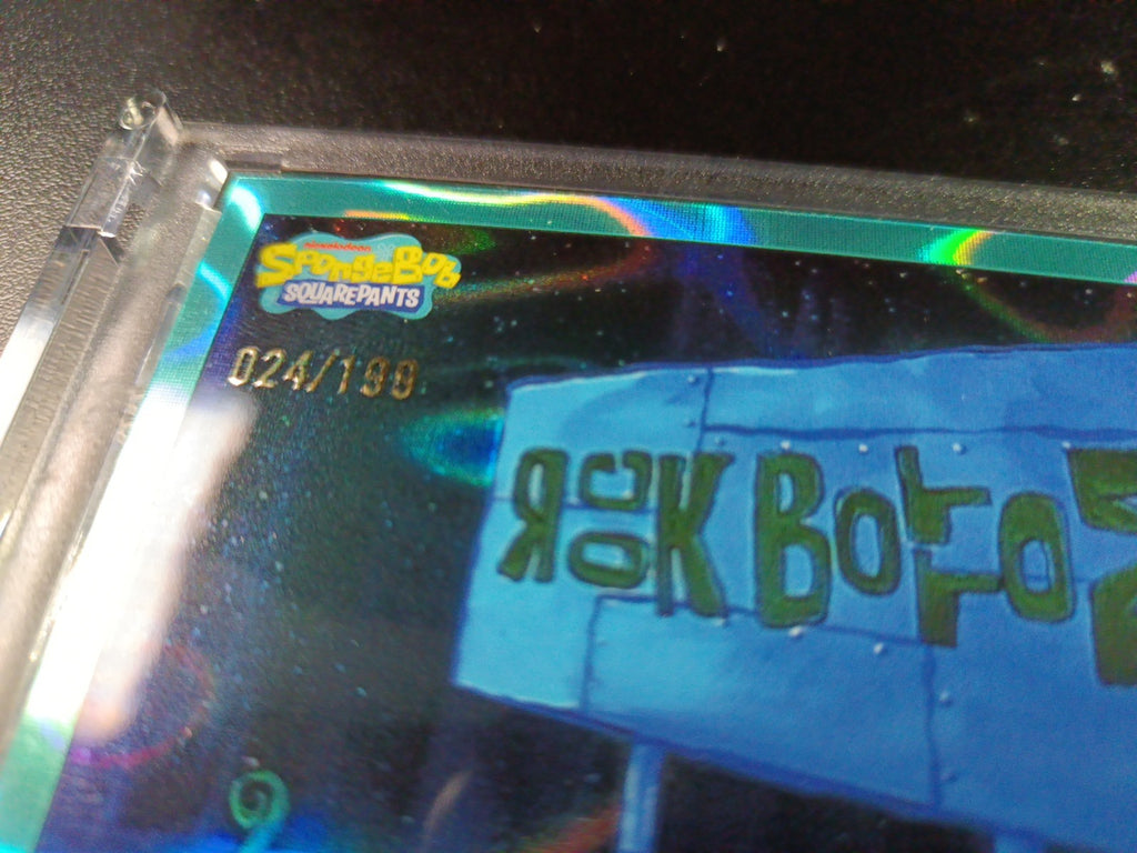 SpongeBob 24/199 Rock Bottom Aqua Lava Refractor Card Topps Chrome /199