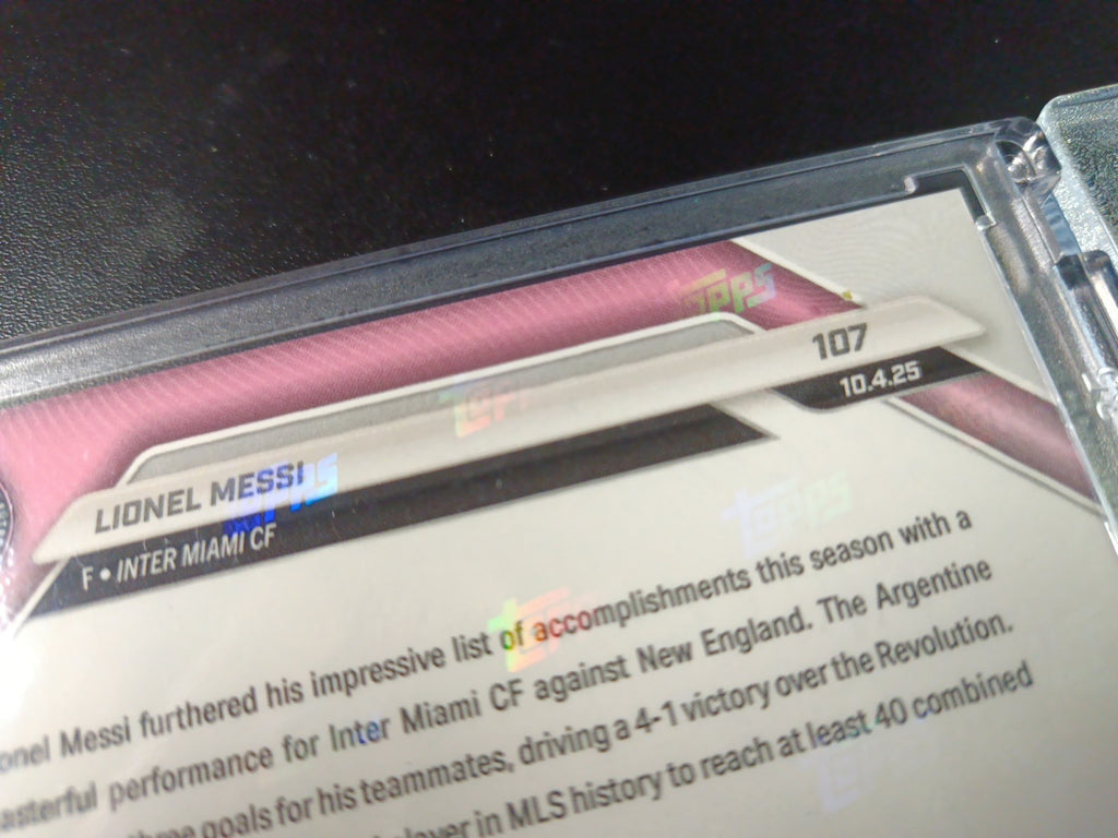 # /25 Lionel Messi Orange Foil Topps Now  Variant & Base Card 107 Soccer 2025