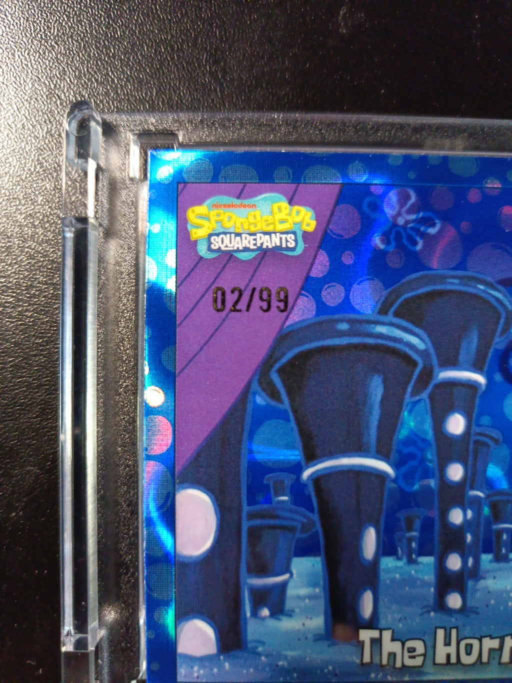 SpongeBob # 2/99 Blue Bubblefractor Wave The Horned Forest Card Topps Chrome /99