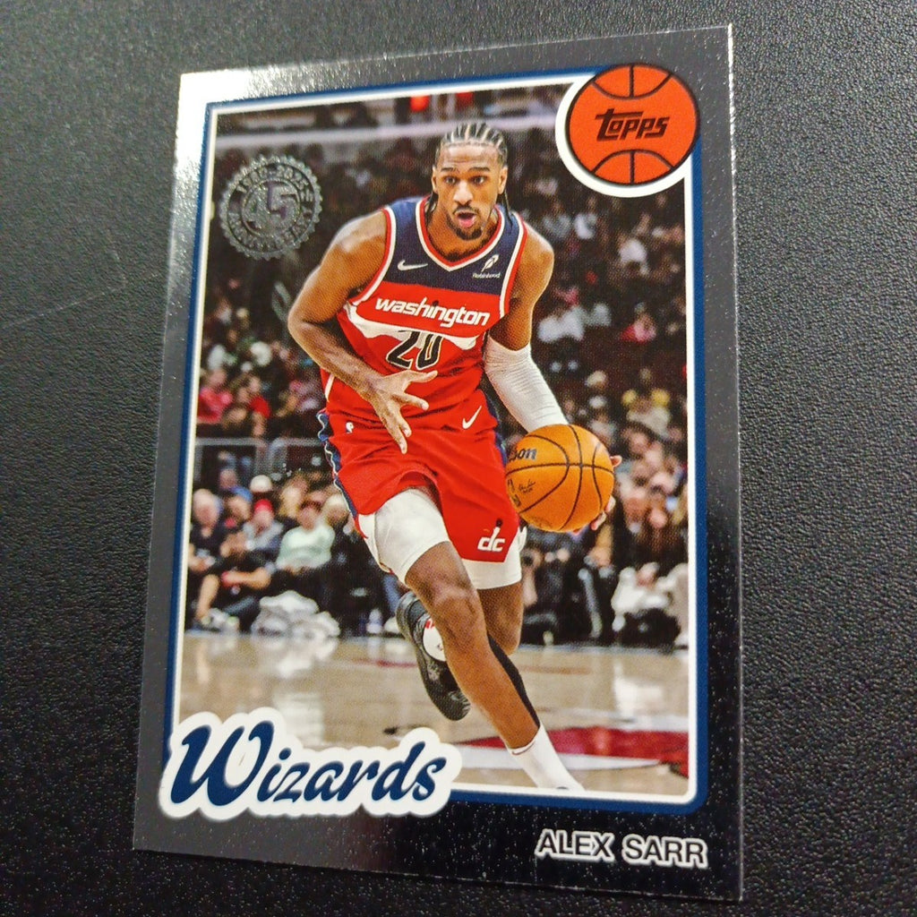 2025-26 Topps Basketball Card Alex Sarr Silver Foil 45th Anniversary