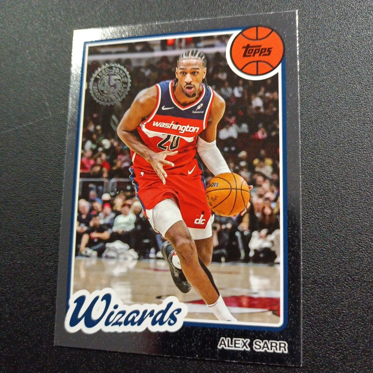 2025-26 Topps Basketball Card Alex Sarr Silver Foil 45th Anniversary