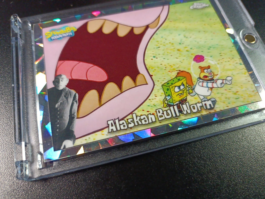 SpongeBob #1/25 Night Shift Manager Alaskan Bull Worm Cracked Ice Prizm Case Hit