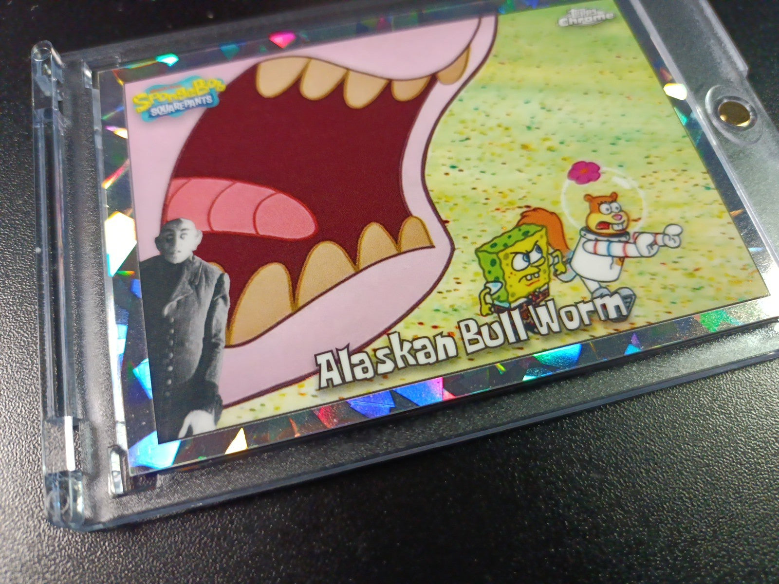 SpongeBob #1/25 Night Shift Manager Alaskan Bull Worm Cracked Ice Prizm Case Hit