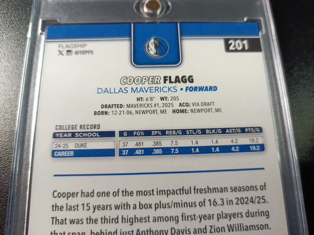 Cooper Flagg Rookie Season Tip Off Foil Card 2025-26 Topps Basketball Card