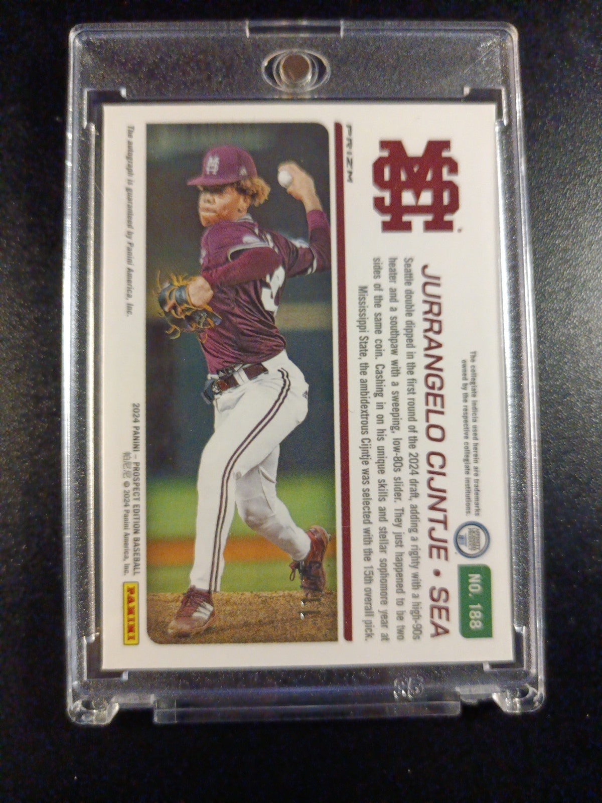 # /75 Autograph Jurrangelo Cijntje Mariners Rookie Wave Prizm Baseball Card 