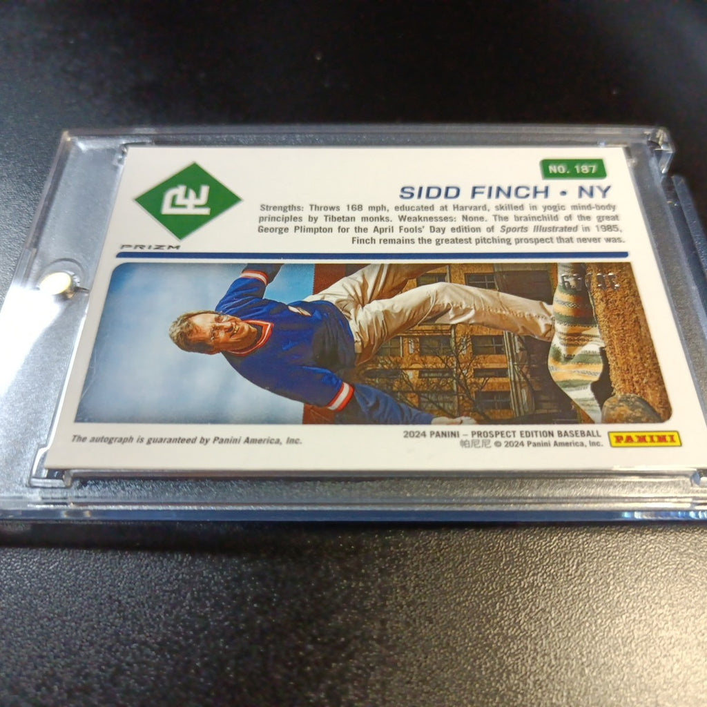 Sidd Finch # /49 Prospect Autograph Prizm Rare Sports Illustrated Baseball Card 