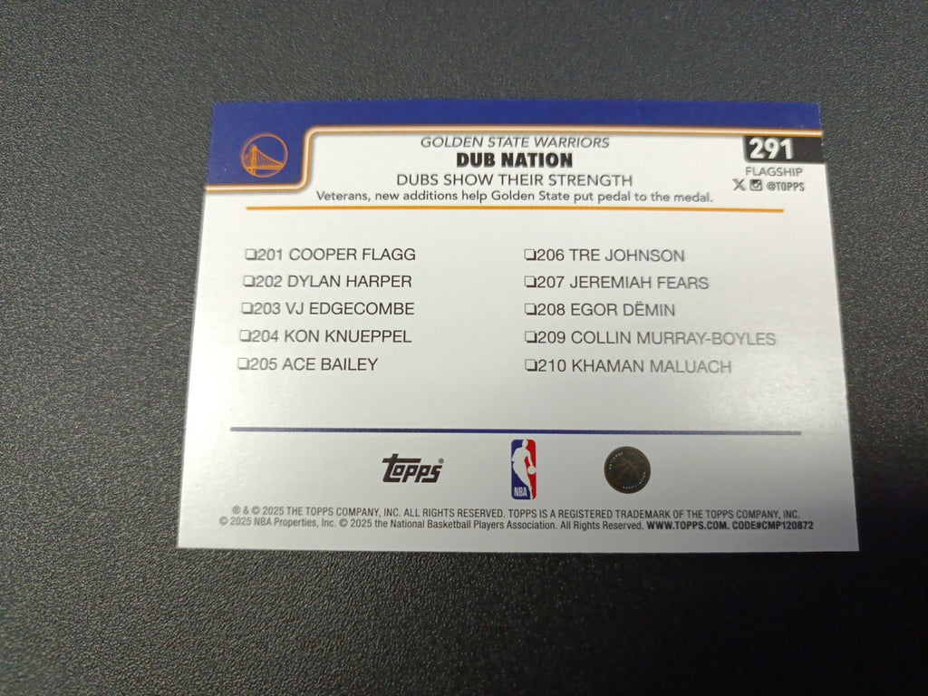 # /150 Topps Basketball 2025-26 Stephen Curry Dub Nation Blue Speck Prizm Dubs