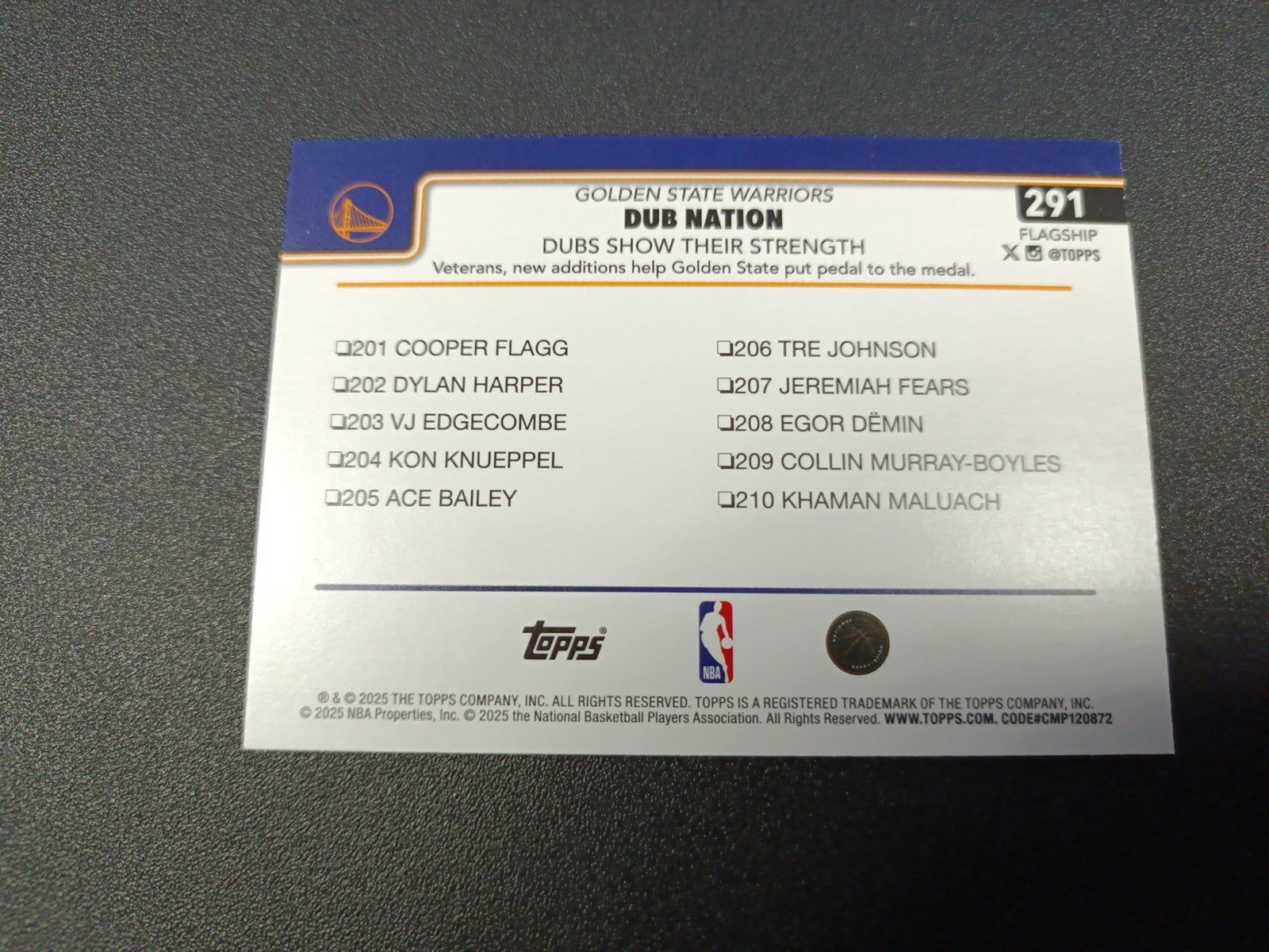 # /150 Topps Basketball 2025-26 Stephen Curry Dub Nation Blue Speck Prizm Dubs