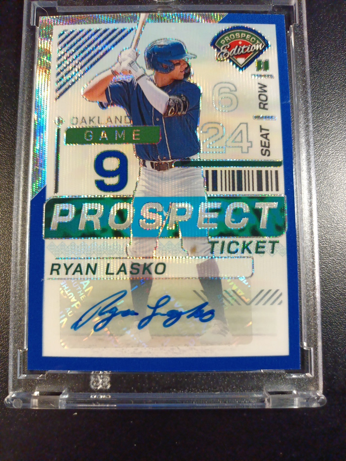 /75 Autograph Ryan Lasko Athletics Rookie Wave Prizm Baseball Card 