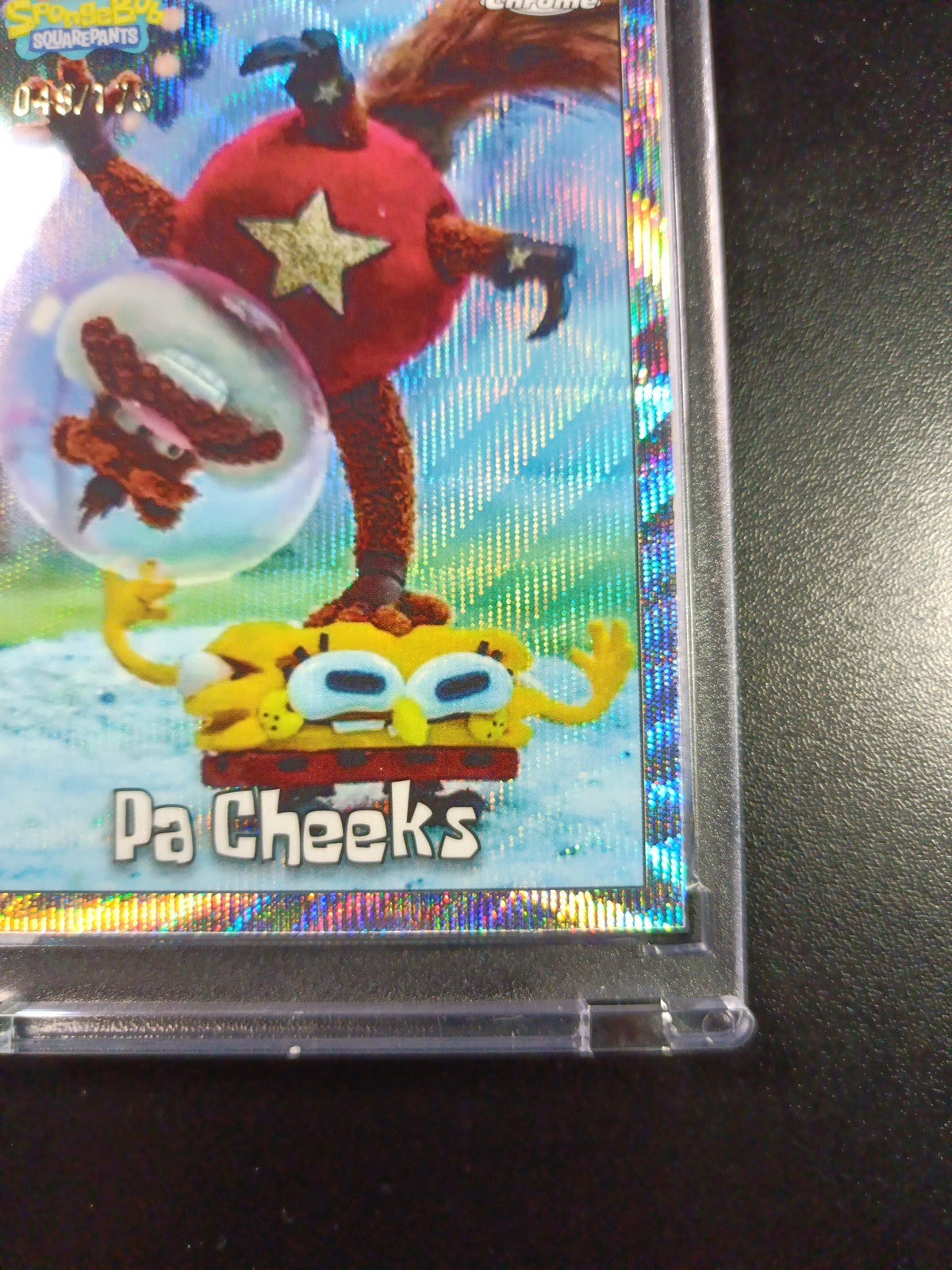 SpongeBob 49/175 Silver Wave Refractor Pa Cheeks Sandy Topps Chrome Card /175