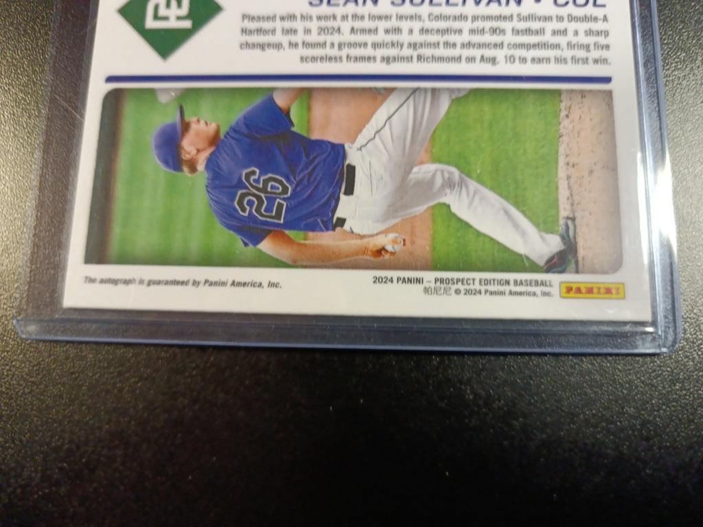 Autograph Sean Sullivan Colorado Rockies Rookie Baseball Card Panini